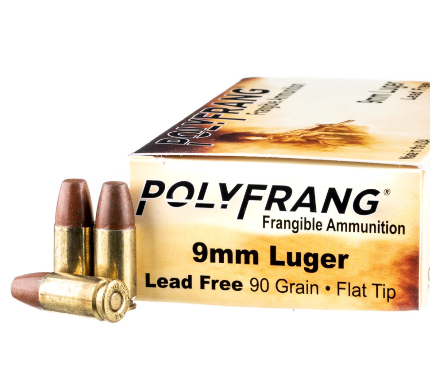 50 Rounds of 90gr Frangible 9mm Ammo by PolyFrang